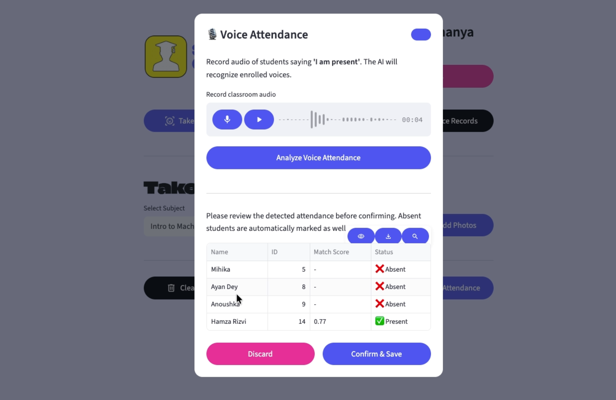 Voice Attendance